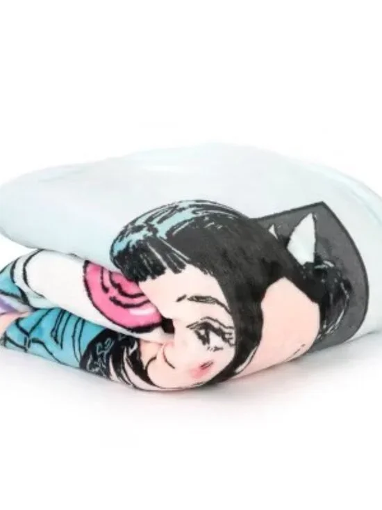 KPop Demon Hunters Nails and Mascara Throw Blanket Blue - Picture 2 of 6